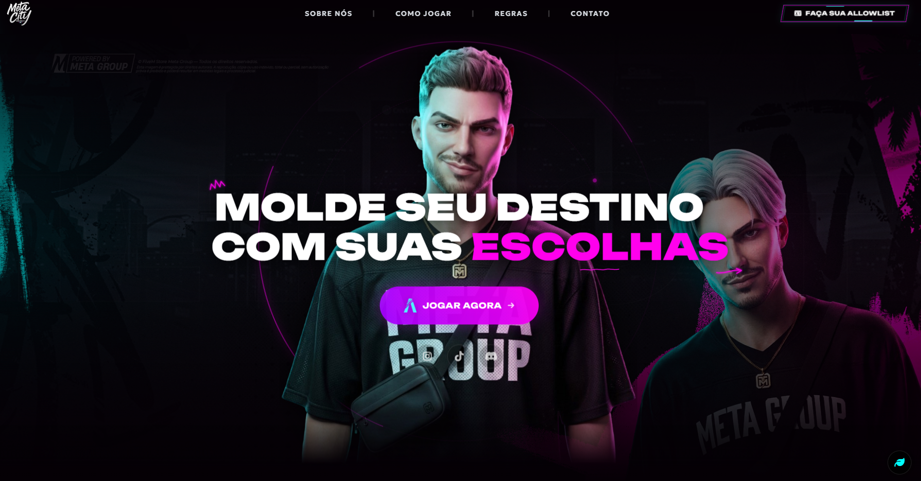 Meta City Landing Page - visual do projeto