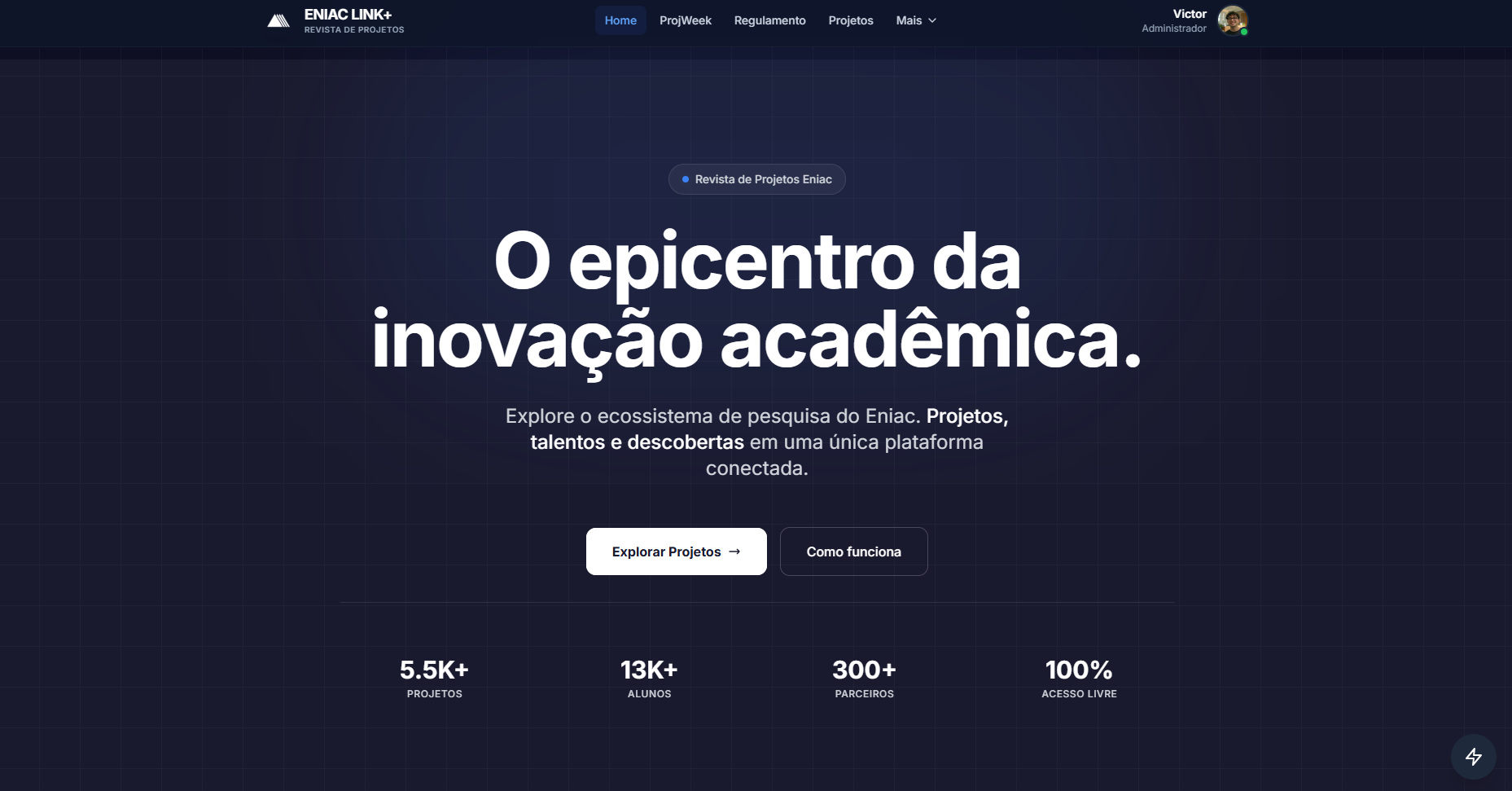 Revista Eniac Link+ - visual do projeto